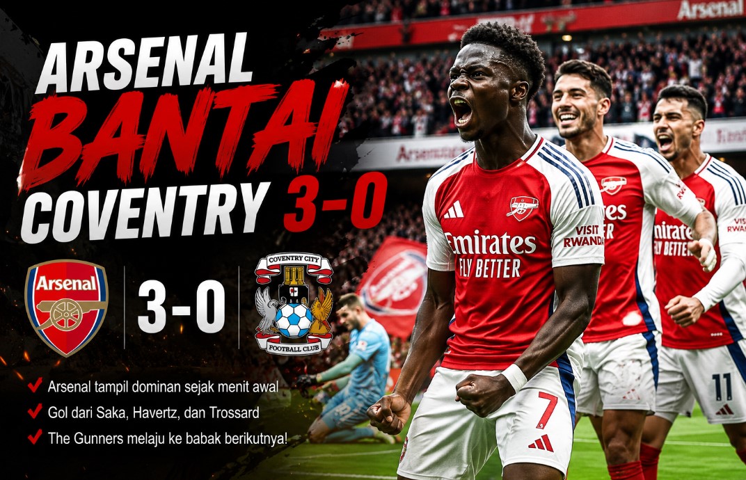Arsenal Bantai Coventry 3-0, The Gunners Buka Liga Inggris dengan Start Sempurna
